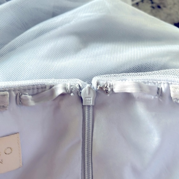 Jenny Yoo Strapless Dress Tulle Mock Neck Light Blue Size 16 New - Picture 9 of 11